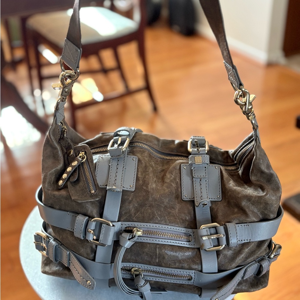 Anthropologie Schuler and Sons Philadelphia soft grey leather bag. - Picture 3 of 6